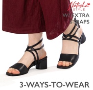 Natasha Ladies BLOCK HEEL SANDALS With Interchangeable Strap (Fae)