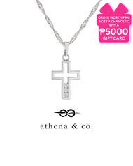 Athena &amp; Co. 18k White Gold Plated Josephine Cross Necklace