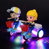 ของเล่นเด็กขี่จักรยานสามล้อไฟฟ้าหมุนได้ 360องศามีแสงมีไฟ electri 360 degree rotating lighting music