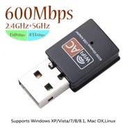 600Mbps Wireless USB WiFi Adapter Dual Band Lan Ethernet Network Card  802.11ac Dongle