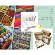 10pcs Talam Box White Window Gold White Cake Box 7" 8" 9" 10" Kotak Talam Square Box Layer Cake Box 