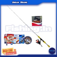 Set pancing joran udang 120cm Reel daido atom siap pakai