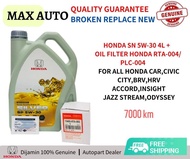 Honda Genuine Semi Synthetic SN 5W30 5W-30 4L Engine Oil Minyak Hitam + Honda Oil Filter 15400-RTA-0