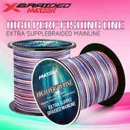 MATEER X4 100% PE Braided Fishing Line 4-Strand 300/500m, 9-85kg Strength for Sea Bass 15-150lb