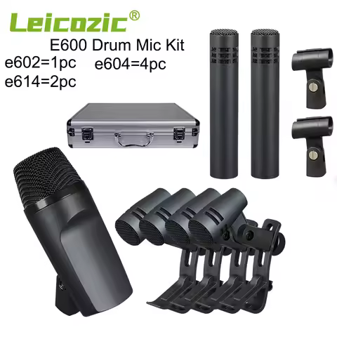 Leicozic e600 Drum Microphone Kit Cardioid Musical Instrument Microfono e604 e602 e614 Condensor Mic