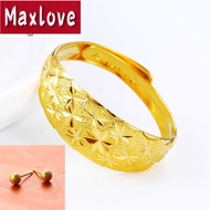 Singapore Fashion Gold Plated Ring Casual Simple 916 Gold Adjustable Open Rings Wedding Jewellery