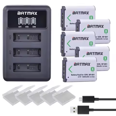 NP-BX1 np bx1 Battery + 3 Slots LCD Charger for Sony DSC-RX100 DSC-WX500 IV HX300 WX300 HDR-AS15 X30