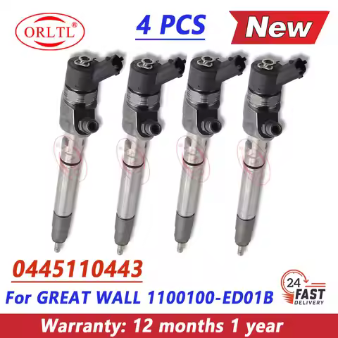 4PCS New 0445110443 Diesel Injector Nozzle 0 445 110 443 For GREAT WALL HAVAL H3 H5 H6 WINGLE 110010