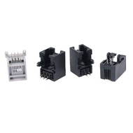 [SFI] 10PCS RJ11 Telephone Soet Curved Pin 95001 4P4C 6P6C 6P4C Female Ja Pcb Connector Telephone So