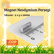 Strong Neodymium Magnet 2x5x10mm N52 Beam Square 2x5x10 10x5x2 mm Facet