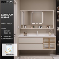 Set Mirror Bathroom GG My4 Cabinet My4 Vanity 60/70/80/90/100Cm Free Tap And Pop Up Waste Large Capa