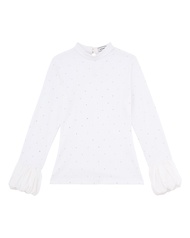Kloset Design Embroidered Top เสื้อคอเต่าปักเพชร แขนยาว (AW23-T014)