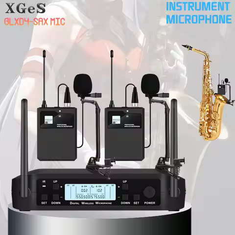 Real UHF Wireless Instruments Saxophone Microphone Wireless Receiver 200 Frequency Point Transmitter