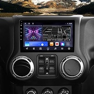 for Jeep Wrangler JK 2015 2016 2017 Radio Upgrade in Dash Navigation, Android 12 Stereo Head Unit Build in Carplay/Android Auto Support Bluetooth/FM/AM/DSP/Steering Wheel Control with AHD Camera