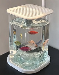 玻璃 小魚缸 連小氣泵usb