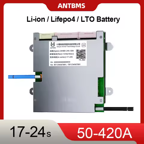 ANT BMS 17-24S Li-ion Lifepo4 LTO Battery 50A 100A 130A 170A 220A 400A Built-in BT 60V 72V 18S 20S 2