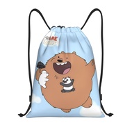 We Bare Bears Drawstring Backpack Drawstring Bags Cinch Sack for Gym,Water Resistant String Bag Sports Sackpack，Travel fitness Bag，Unisex