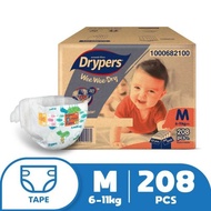 Drypers Wee Wee Dry Diapers Size M52 / L44 / XL36 / XXL32 (4 Packs/1 Carton) [Pampers/Tapes/Baby/Kid