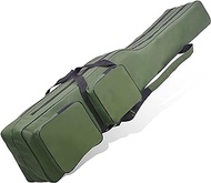 Fishing Rod Case 4.27 ft Fishing Pole Bag Case Portable Fishing Pole Case for Travel Waterproof Fishing Rod Reel Organizer Oxford Fishing Gear Bag for Saltwater Freshwater Ice Fishing Gift for Men