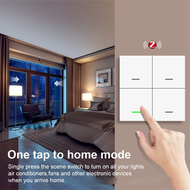 (BIGY) Tuya ZigBee Smart Scene Switch 4 Gang Smart Switch 12 Scene Switch Push Button Controller Sup