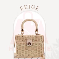 Artificial Beg Straw Rotan Woman Anyaman Rattan Woven Bag Handbag Woman Rattan Beach Bag Sling Bag W