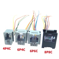 R RJ12 Telephone Socket with Cable 4-Core 6-Core 6P6C Crystal Head with Cable Female Socket 623K RJ1