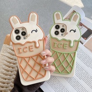 3D Stereoscopic Ice Cream Phone Case with Lanyard for Realme 14x 13 12 11 10 9 Pro 8 C71 C75x C63 C6