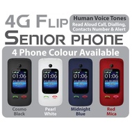4G Flip Senior Citizen Phone (Elderly Phone) dual sim dual 4G LTE network standby support(1 Year Local Warranty)