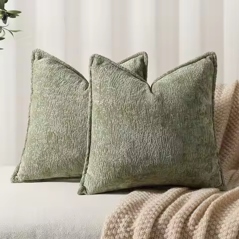 Ins Nordic Cushion Cover Thickened Chenille Throw Pillow Covers Green Decorative 45x45/50x50/65X65cm
