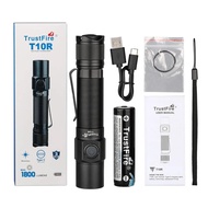 Trustfire T10R ยุทธวิธีไฟฉาย 1800Lumen ที่มีประสิทธิภาพประเภท C USB ชาร์จ 18650 LED ชาร์จกองทัพทหารย