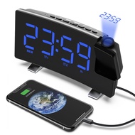 2022Hot Sale New Radio Alarm Clock USBCharging Constant Bright Projection Clock Curved Large Screen Clock