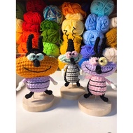 Cute wool keychain of 3 Oggy cockroaches for best friends