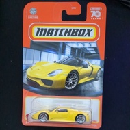 Matchbox Porsche 918 Spyder 1:64 scale yellow Car