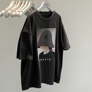 Korea Dongdaemun Printed Cotton T-Shirt - Women's Loose Fit Casual Top Z69O