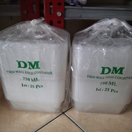 Thinwall DM 750 ML Rectangle | Kotak makan bening DM 750 ml