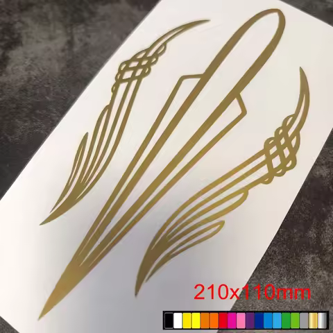 Tribal Pinstripe Vinyl Sticker Gold Motorcycle Fuel Tank Decal Car Body Fender Decorative Vinyl Deca