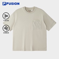 FILA FUSION INLINE FUSION X WORKWEAR WAVE BEAT Men Short Sleeves T-Shirt (Beige / White)