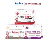 Set of 3 Chela Ferr Forte(11,4g) - Chela Calcium D3 36,6mg-Chela-Mag B6 19,4g (Olimp Labs). Foods th