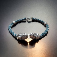 招財貔貅   925純銀手鍊 蠶絲蠟線幸運繩