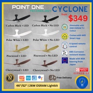 (YEOKA LIGHTS AND BATH) PO Eco FAN CYCLONE  3 BLADES DC CEILING FAN 46 | 52 inch 6 speed selection T