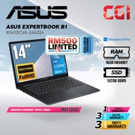 [Limited OFFER] Asus 14" Expertbook B1 B1403CVA Intel i5-1334U 16GB 512GB FHD Win11Pro 3Y Onsite - B
