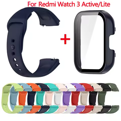 Silicone Strap+Case for Xiaomi Redmi Watch 3/Active band smartwatch Accessories Sport Bracelet For R