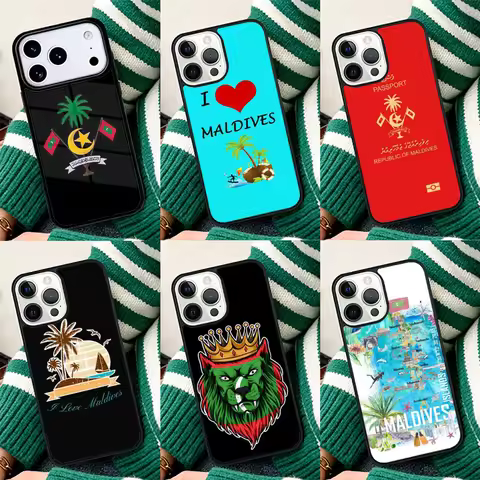 Maldives Passport Shockproof Phone Case for iPhone 17 Air 16e 15 11 12 14 13 Pro Max Cover Coque