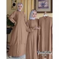 GAMIS OUTER POLOLINEN KANCING / GAMIS OUTER BAHAN POLOLINEN / GAMIS OUTER KANCING UMPAK DUA