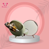 Ready Stock cosmetic mirror makeup mirror portable round shape rotating mirror with stand for bedroo