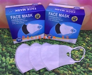 MASKER DUCKBILL HITAM PUTIH 3 PLY GARIS EMBOS ISI 50 PCS TANPA BOX MEREK Y&B CARE DAN FACE MASK / MA