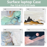 New Design For Microsoft surface Laptop Go 13.5 12.4 inch 15 Case Metal Cloth protector free protector HD Marble print Beautiful cover