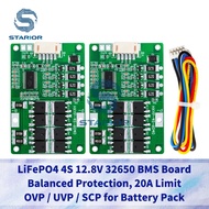 LiFePO4 4S 12.8V 32650 Balanced BMS OVP UVP SCP 20A Continuous