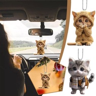 Cute Cat Car Interior Pendant 2d Car Ornament Car Rear Mirror Supplies View Pendant Decoration V5j6