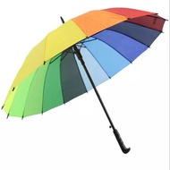 (16 pcs ribs)Rainbow Umbrella automatic umbrella folding automatic fibrella umbrella long umbrella
